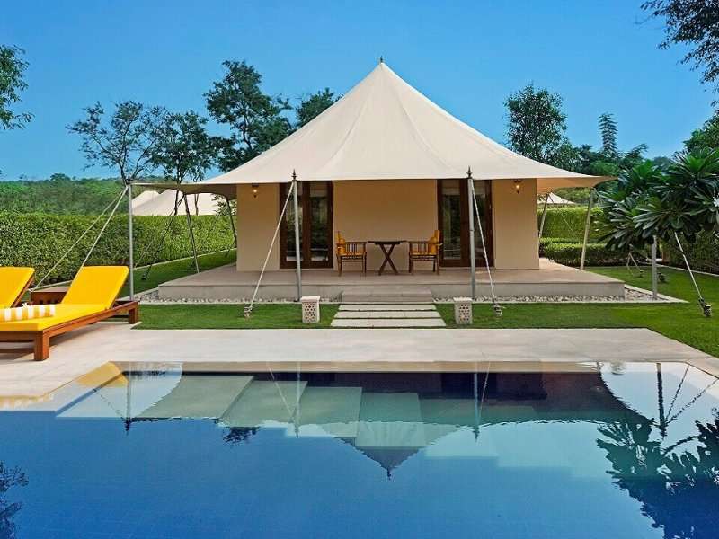 Oberoi Sukhvilas tent with private pool