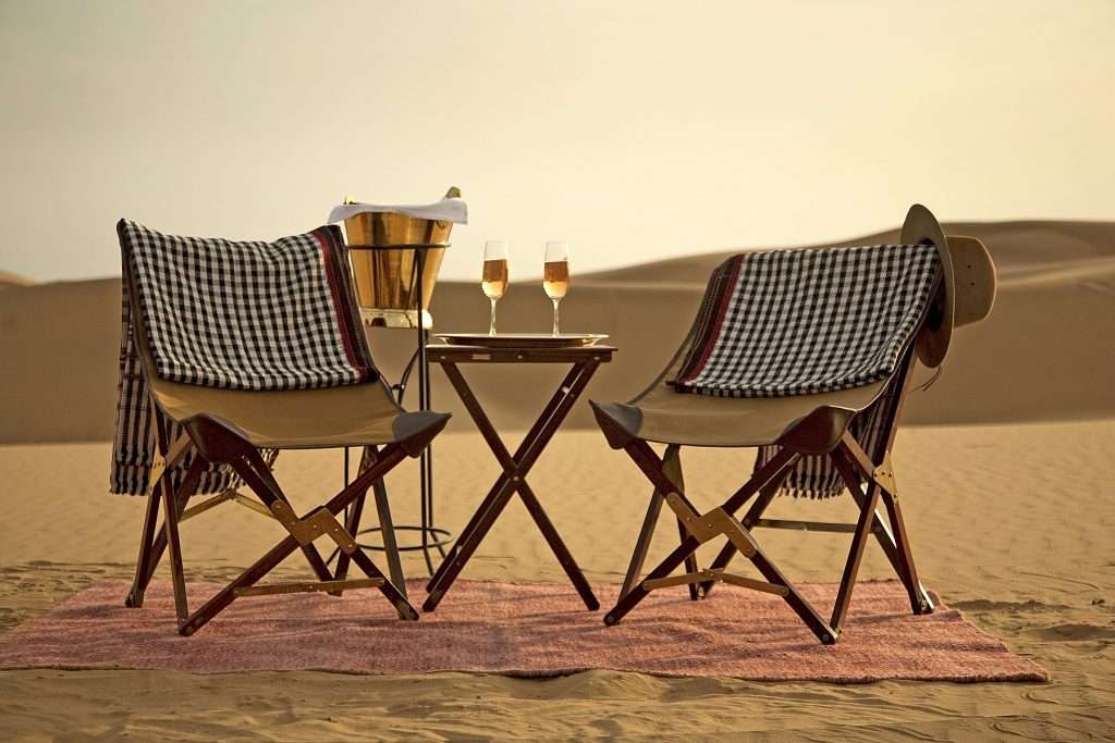 Sundowners on the dunes at The Serai, Jaisalmer