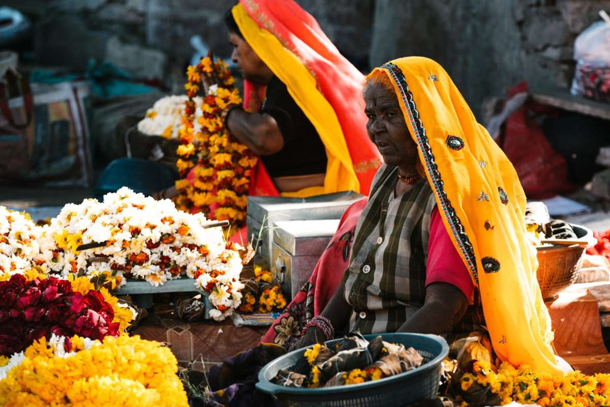 Flower market in Jaipur