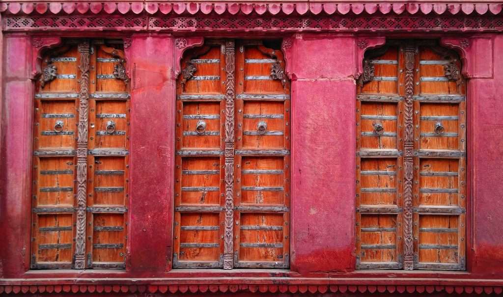 Red doors in the Red City of Bikaner